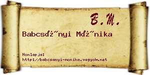 Babcsányi Mónika névjegykártya