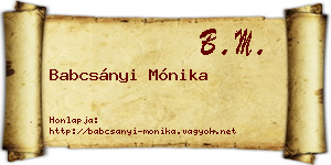 Babcsányi Mónika névjegykártya