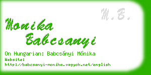 monika babcsanyi business card