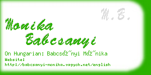 monika babcsanyi business card